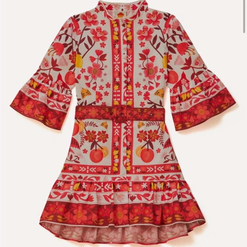 NEW WITH TAG FARM RIO OFF WHITE ROMANTIC ORCHARD MINI DRESS $210